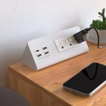 Nightstand Power Strip with USB-C Ports for Easy Charging