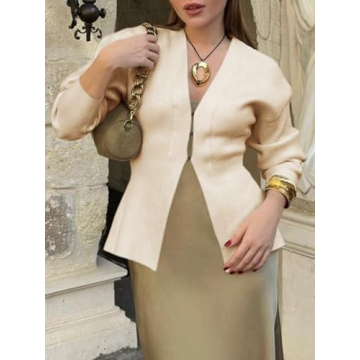 Saodimallsu Women's V Neck Sweater Blazer - Stylish Cardigan