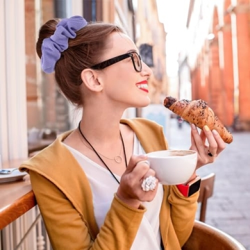 Purple Velvet Scrunchies Set for Girls 8-15 Years