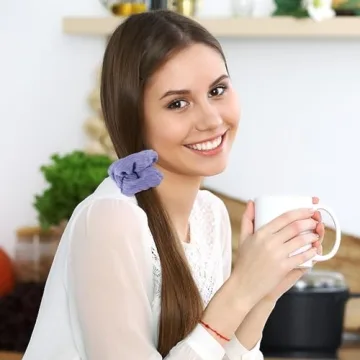 Purple Velvet Scrunchies Set for Girls 8-15 Years