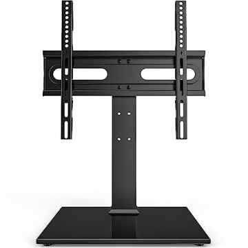 Universal TV Stand - Table Top TV Stand for 27-60 inch LCD LED TVs - 9 Level Height Adjustable TV Ba...