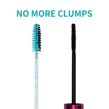 CHEFBEE 100PCS Disposable Eyelash Brush, Mascara Wands Makeup Brushes Applicators Kits for Eyelash Extensions and Eyebrow with Container (Blue)