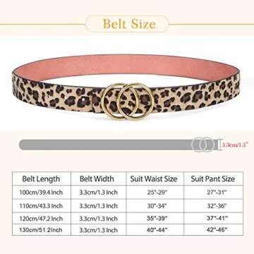 SUOSDEY Women's Trendy Leopard Print Belt for All Styles