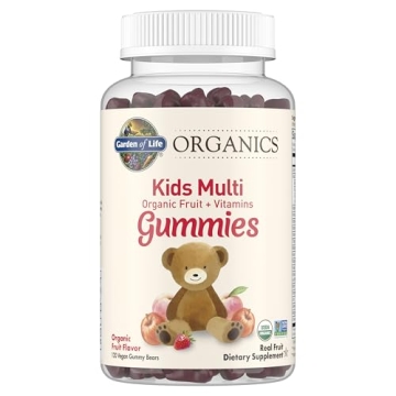Organic Kids Gummy Vitamins Fruit Flavor - 120 Count