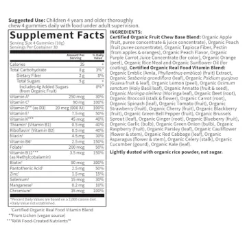 Organic Kids Gummy Vitamins Fruit Flavor - 120 Count