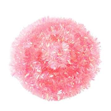 26.2 Ft Tinsel Garland, Pink Iridescent Holiday Metalic Decorations for Birthday, Wedding, Festivities, Halloween, Christmas, Xmas Sparkly Garlands for All-Season Indoor Outdoor Home Party Decor