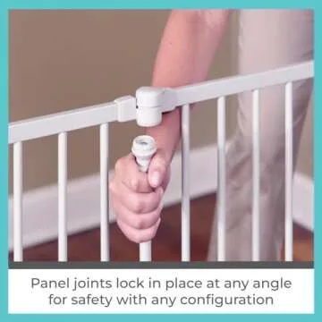 Toddleroo by North States 3 in 1 Metal Superyard 6 Panel Play Yard, Baby Gate, Playpen or Extra Wide Baby Fence, 151" Wide. Wall Mount Kit Included. 10 sq ft play yard (30" tall, Taupe)