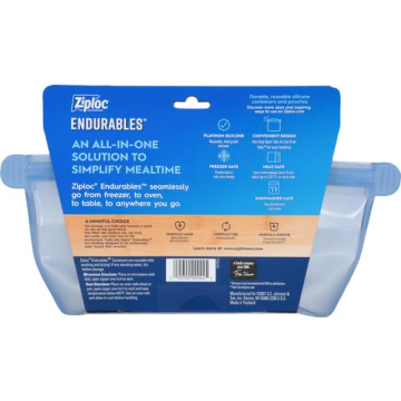 Ziploc Endurables Silicone Food Container Microwave Safe Eco-Friendly