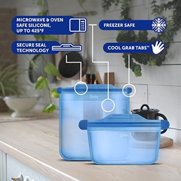 Ziploc Endurables Silicone Food Container Microwave Safe Eco-Friendly