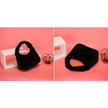 Fluffy Faux Fur Underarm Bag - Stylish Mini Plush Purse for Women