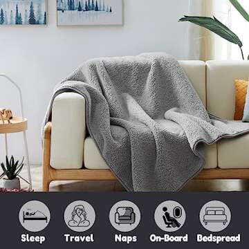 Allisandro Waterproof Blanket 39 X 27 Inches for Couch, Chairs, Car, or Bed, Machine Washable 3 Layer Waterproof Furniture Protector for Adults, Pets, Dogs & Cats