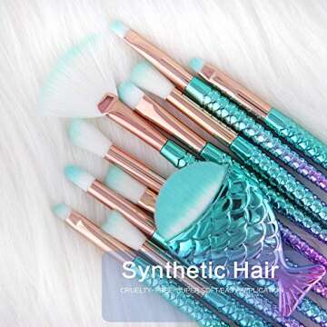 Makeup brushes set 11pcs Mermaid Makeup Brush Foundation Blending Blush Concealer Cosmetic Tools