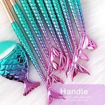 Makeup brushes set 11pcs Mermaid Makeup Brush Foundation Blending Blush Concealer Cosmetic Tools