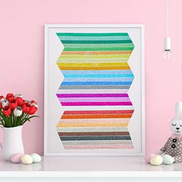 Eaasty 30 Rolls Glitter Washi Tape Colored 66 Yard Rainbow Metallic Tape Decorative Adhesive for Art Scrapbook DIY Craft Projects Gift Wrapping Decor