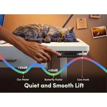 FEZIBO 55 x 24 Inches Standing Desk with Double Wooden Drawers, Adjustable Height Electric Standing Desk, Stand Up Home Office Desk with Splice Tabletop, White Frame/White Top