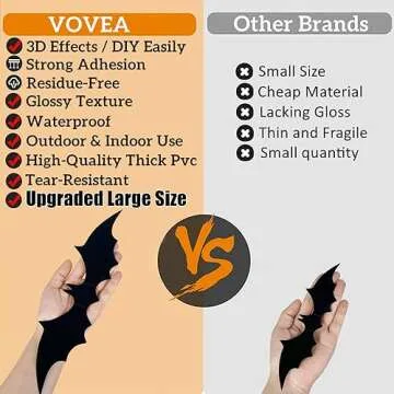 Bats Halloween Decorations 100 Pcs - Realistic PVC 3D Bats Wall Decor, 4 Sizes Black Bats Stickers Wall Decal for Creep Home Bathroom Decor Indoor Halloween Party Decorations Supplies