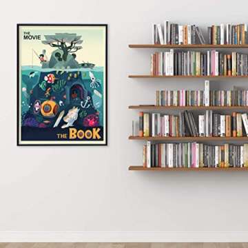 The Movie vs The Book Original Literary Art Print. Fine Art Paper, Laminated, or Framed. Multiple Sizes for Home, Office, or School.