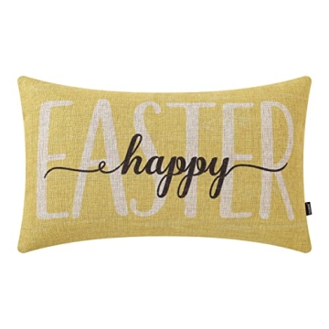 TRENDIN Happy Easter Pillow Covers 12x20 inches - Farmhouse Spring Decor
