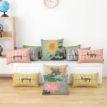 Happy Easter Pillow Covers 12x20 for Farmhouse Decor