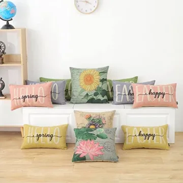 Happy Easter Pillow Covers 12x20 for Farmhouse Decor