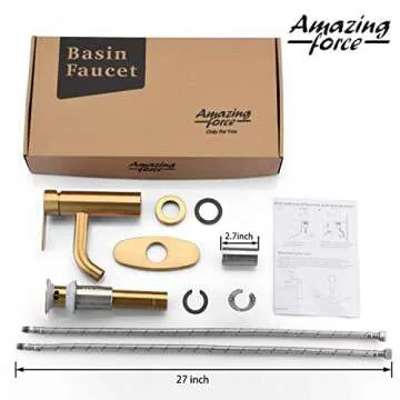 Stunning Brushed Gold Bathroom Sink Faucet with Drain