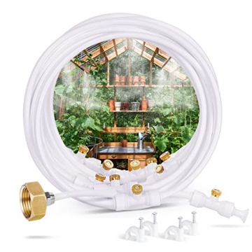 homenote Misting Cooling System - 59FT Line with 16 Nozzles for Outside Patio