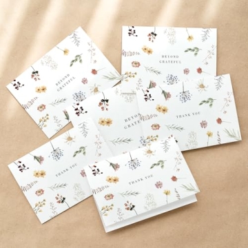 AUDREE Beyond Grateful Floral Thank You Cards - 20 Pack