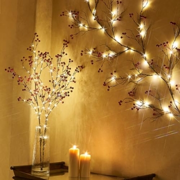 Fudios Lighted Pine Branches 80 LED Fairy Lights