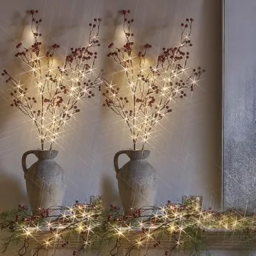 Fudios Lighted Pine Branches 80 LED Fairy Lights