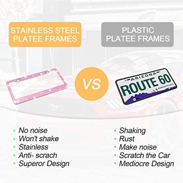 Bling Car License Plate Frame for Women - Sparkly & Durable