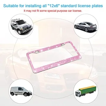 Bling Car License Plate Frame for Women - Sparkly & Durable