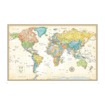 Rand McNally Classic World Wall Map for Home Decor
