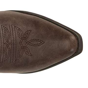 Womens Western Cowgirl Cowboy Boots Mid Calf Snip Toe Fashion Shoes Brown US 9.5