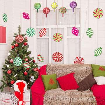 Colorful 30 Piece Christmas Candy Cutouts Set for Decor