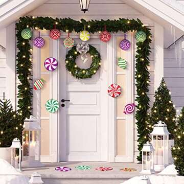 Colorful 30 Piece Christmas Candy Cutouts Set for Decor