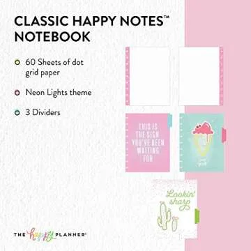 Classic Happy Notes Neon Lights - 60 Dot Grid Pages
