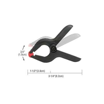 WORKPRO 20-Piece Plastic Spring Clamp Set, Jaw Open Sizes 3/4", 1", 2", 3", for Wood Working, DIY, Sembling, Photo Studio Backdrops Backgrounds, W001402A