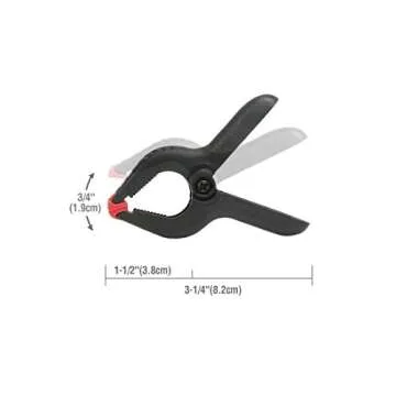 WORKPRO 20-Piece Plastic Spring Clamp Set, Jaw Open Sizes 3/4", 1", 2", 3", for Wood Working, DIY, Sembling, Photo Studio Backdrops Backgrounds, W001402A