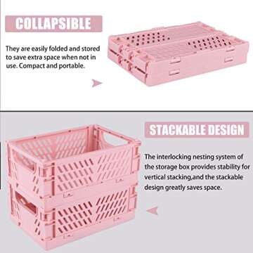 Tixill Mini Foldable Plastic Baskets - Organizing Crate