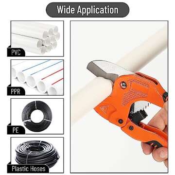 Bates PVC Pipe Cutter - Cuts Up to 1-1/4" with Ease