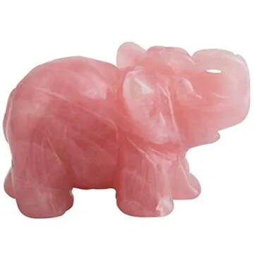 Charming Rose Quartz Elephant Pocket Statue for All Ages