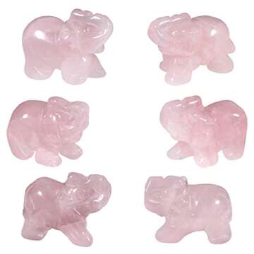 Charming Rose Quartz Elephant Pocket Statue for All Ages