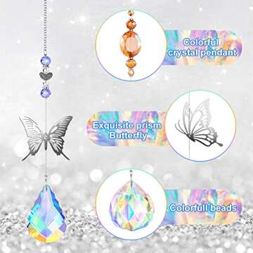 Exquisite Hicarer 7 Piece Crystal Suncatcher Set