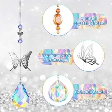 Exquisite Hicarer 7 Piece Crystal Suncatcher Set