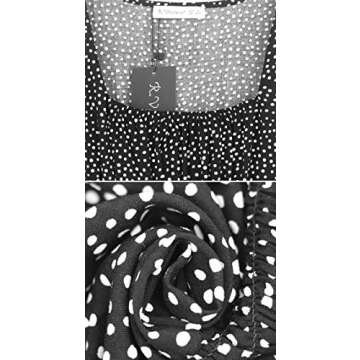 R.Vivimos Women's Autumn Long Sleeve Cotton Polka Dot Print Mini Dress