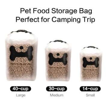 Durable 30-Cup Dog Food Storage Bag with Bowls
