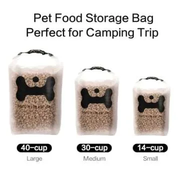 Durable 30-Cup Dog Food Storage Bag with Bowls