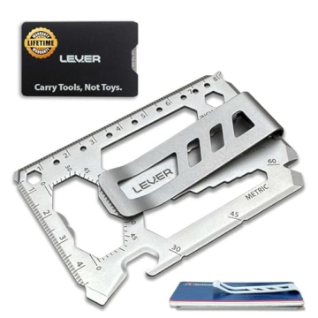 Toolcard Pro with Money Clip - 40 in 1 Credit Card Multitool Card - Sleek Minimalist Stainless Steel...
