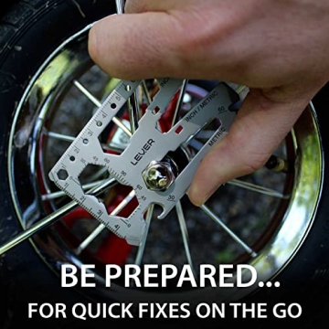 Toolcard Pro with Money Clip - 40 in 1 Credit Card Multitool Card - Sleek Minimalist Stainless Steel Wallet Card and Money Clip by Lever Gear (1, Silver)