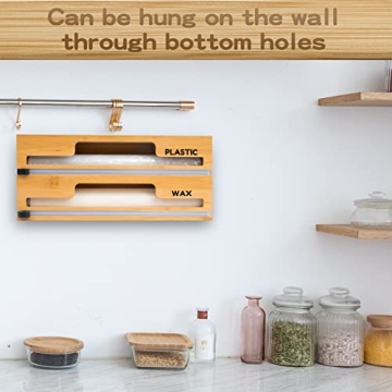 Bamboo Foil and Plastic Wrap Organizer for Kitchen